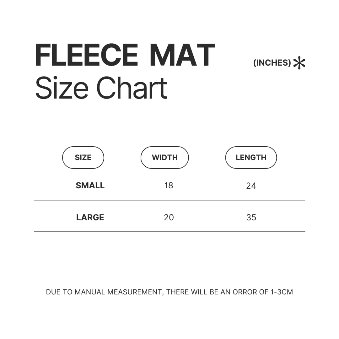 Fleece Mat Size Chart - Naruto UK Shop