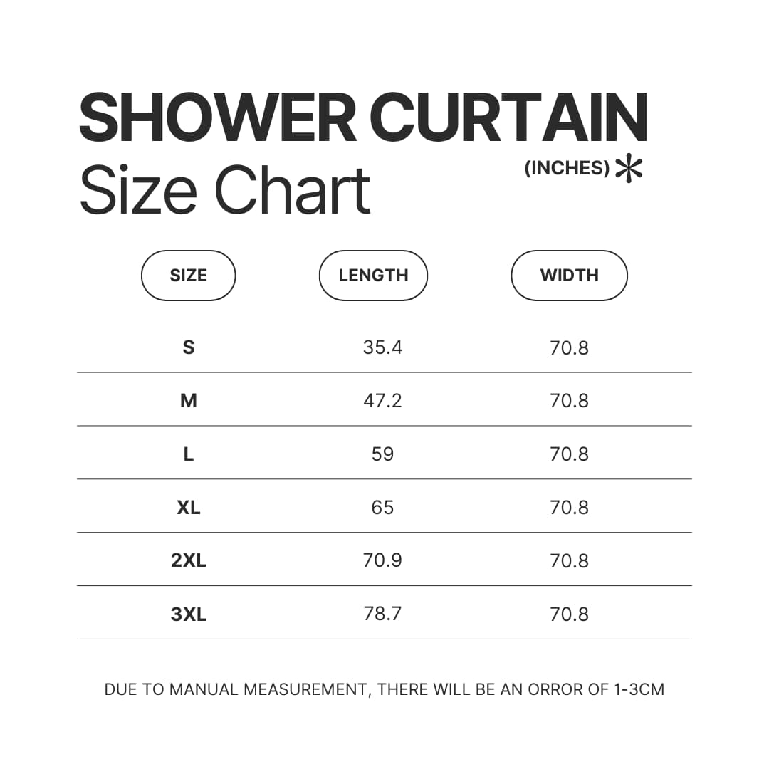 Shower Curtain Size Chart - Naruto UK Shop