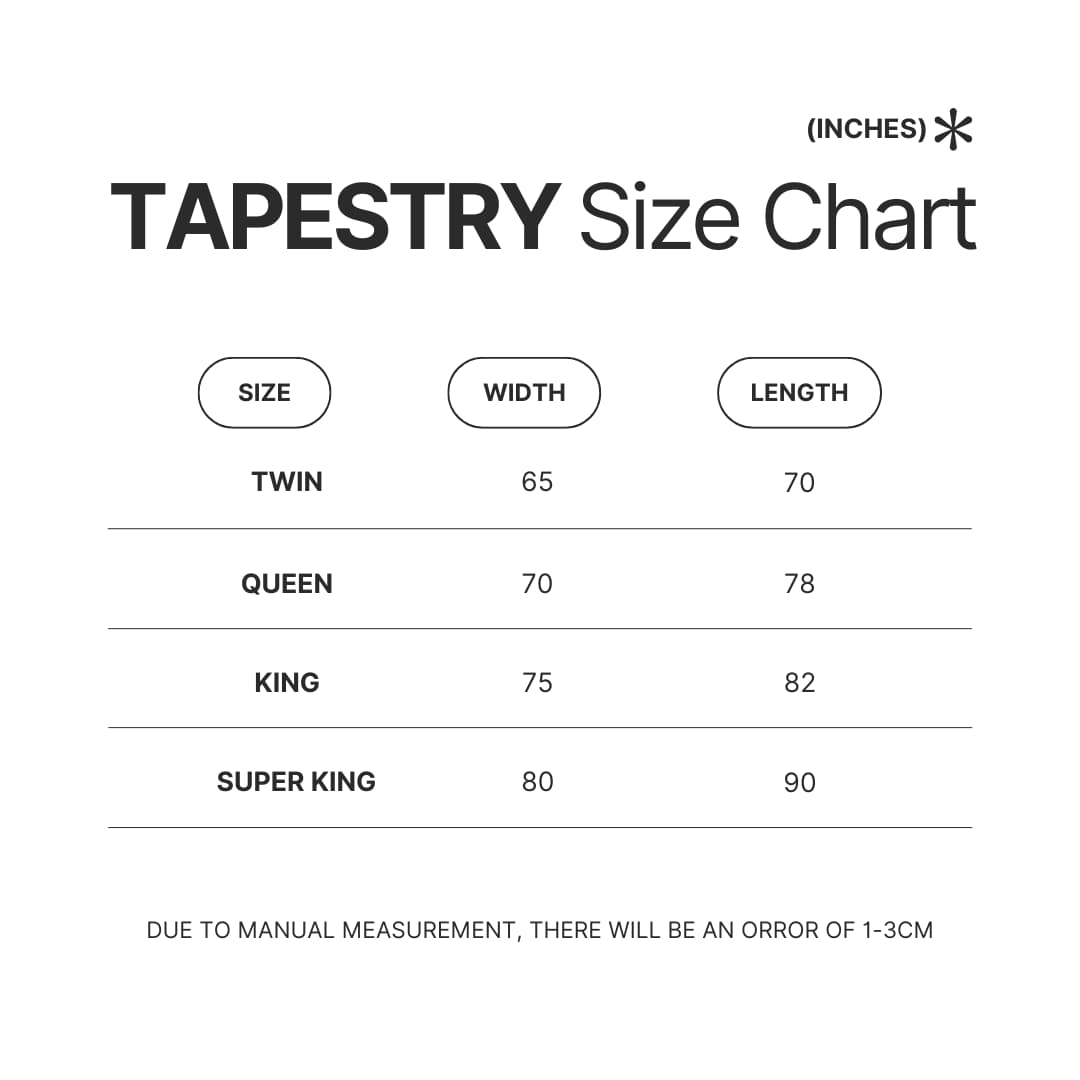 Tapestry Size Chart - Naruto UK Shop