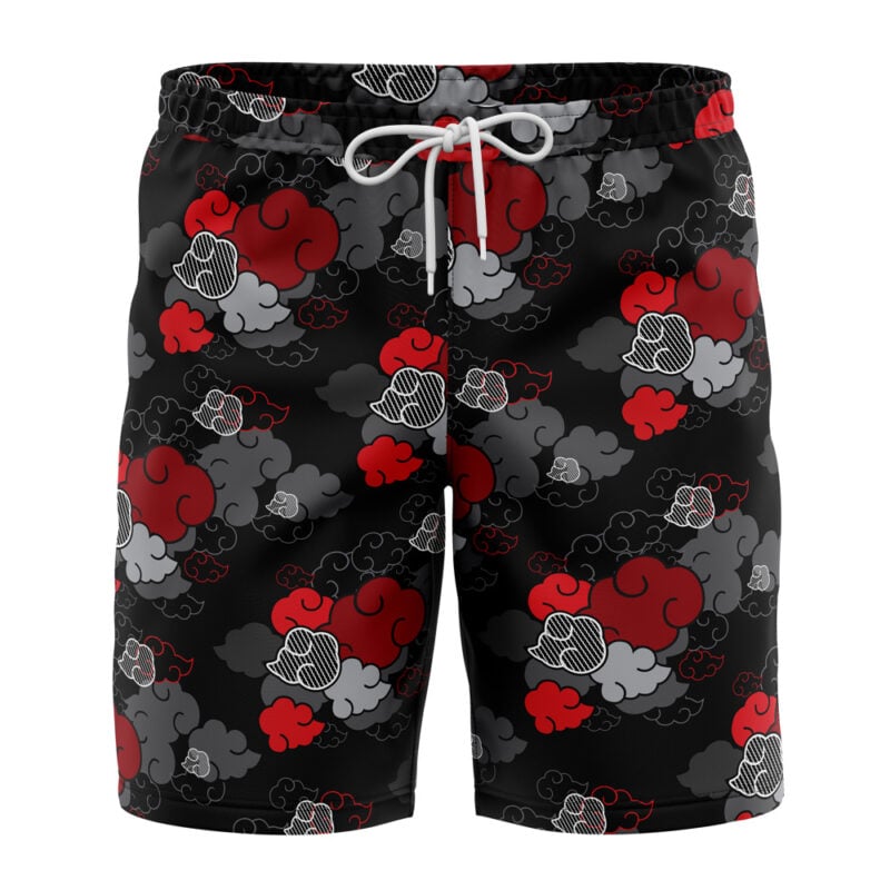 Black Aloha Akatsuki Naruto Swim Trunks - Image 4