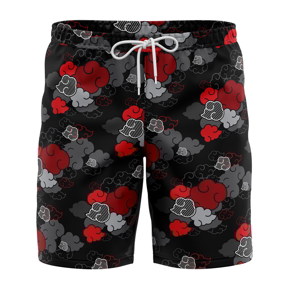 Black Aloha Akatsuki Naruto Swim Trunks