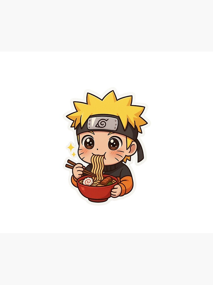 Chibi Naruto Eating Ramen Cute Anime Style Tapestry - Image 2