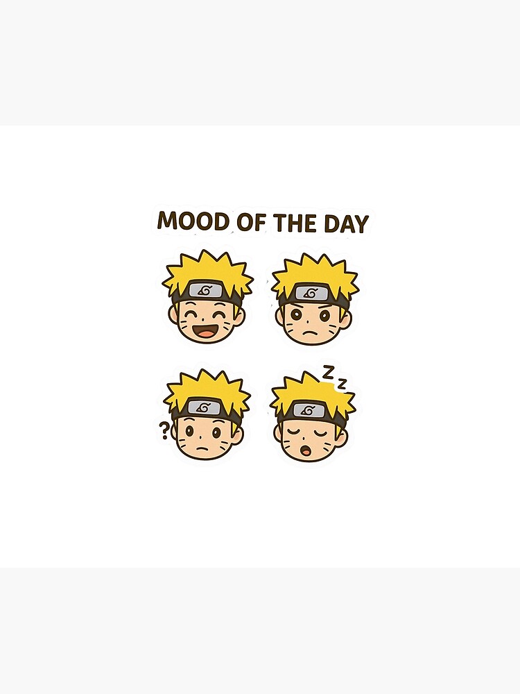 Mood Of The Day Chibi Naruto Face Grid Funny Anime Stickers Tapestry - Image 2