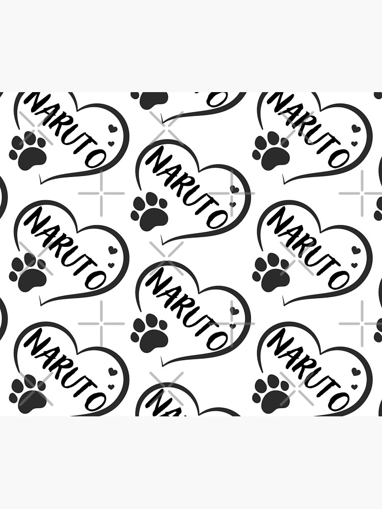 Naruto Cat Name In A Heart With A Paw Great Gift For Dog Or Cat Owners Tapestry - Image 2