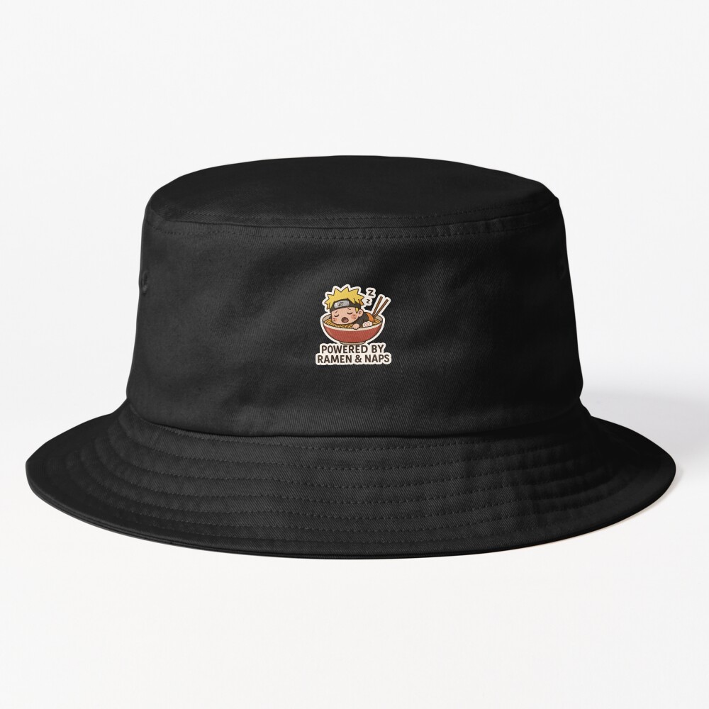 Sleepy Naruto Ramen Mode Chibi Funny Anime Sticker Bucket Hat