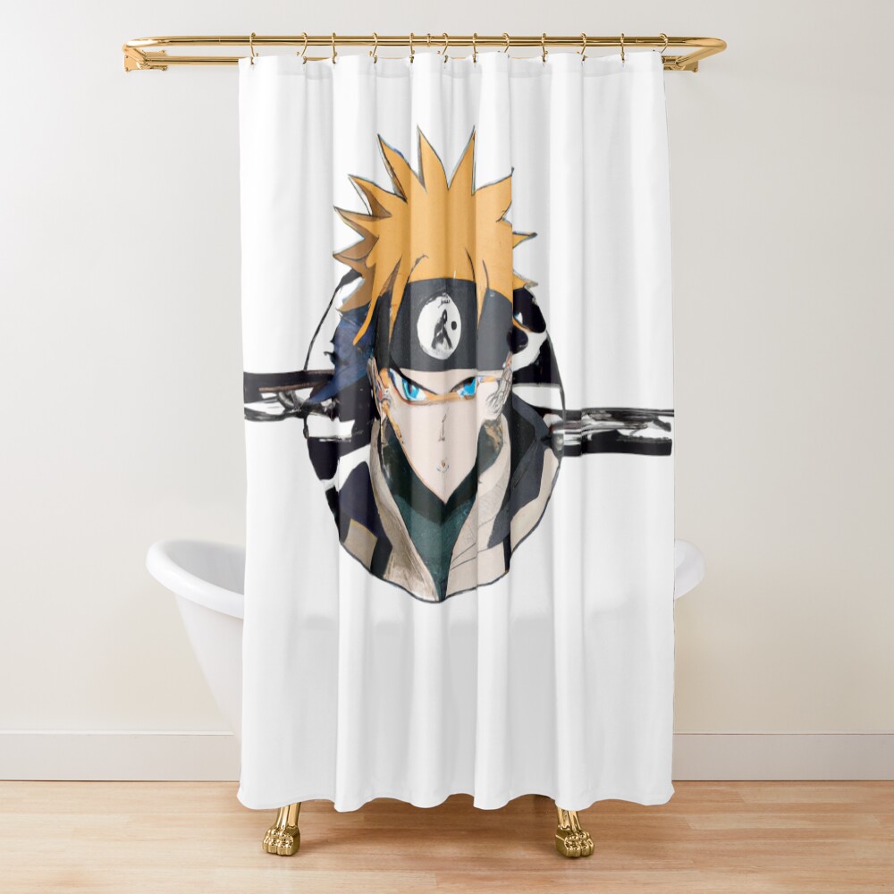 Naruto Shippuden X Hello Kitty Naruto Uzumaki Adult Short Sleeve T Shirt Shower Curtain