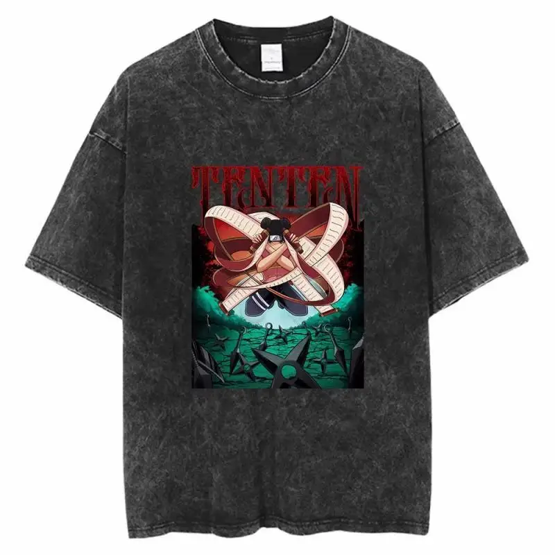 Naruto Anime Iconic Print Mineral Wash T-Shirt