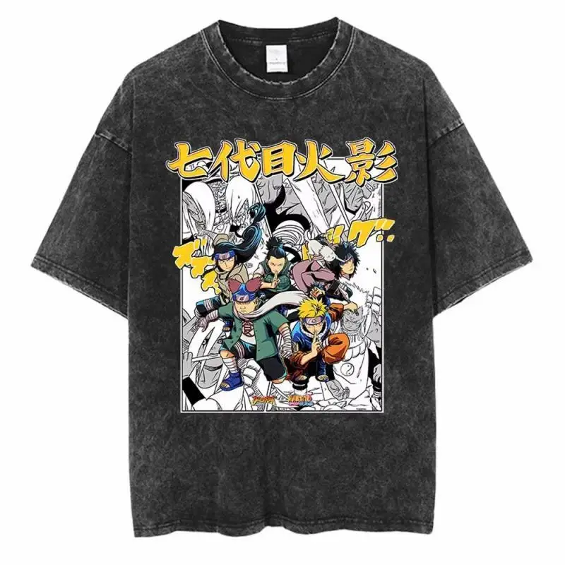 Naruto Anime Style Timeless Mineral Wash T-Shirt